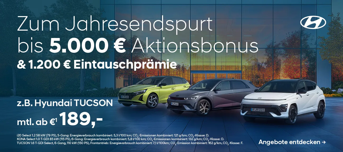 Hyundai Jahresendspurt Aktionsbonus