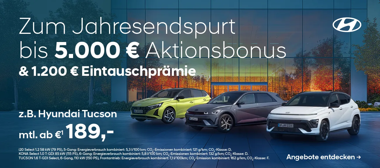 Hyundai Jahresendspurt Aktionsbonus