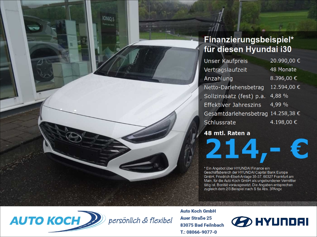i30 1.5 T-GDI Mild-Hybrid M T, Advantage Navi LED Apple CarPlay Android Auto 2-Zonen-Klimaautom