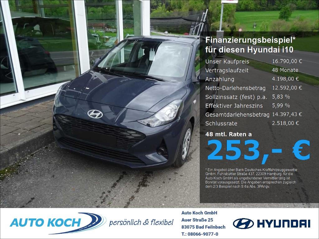 i10 1.0 , Select Apple CarPlay Android Auto DAB Spurhalteass. Fernlichtass. Verkehrszeichenerk.