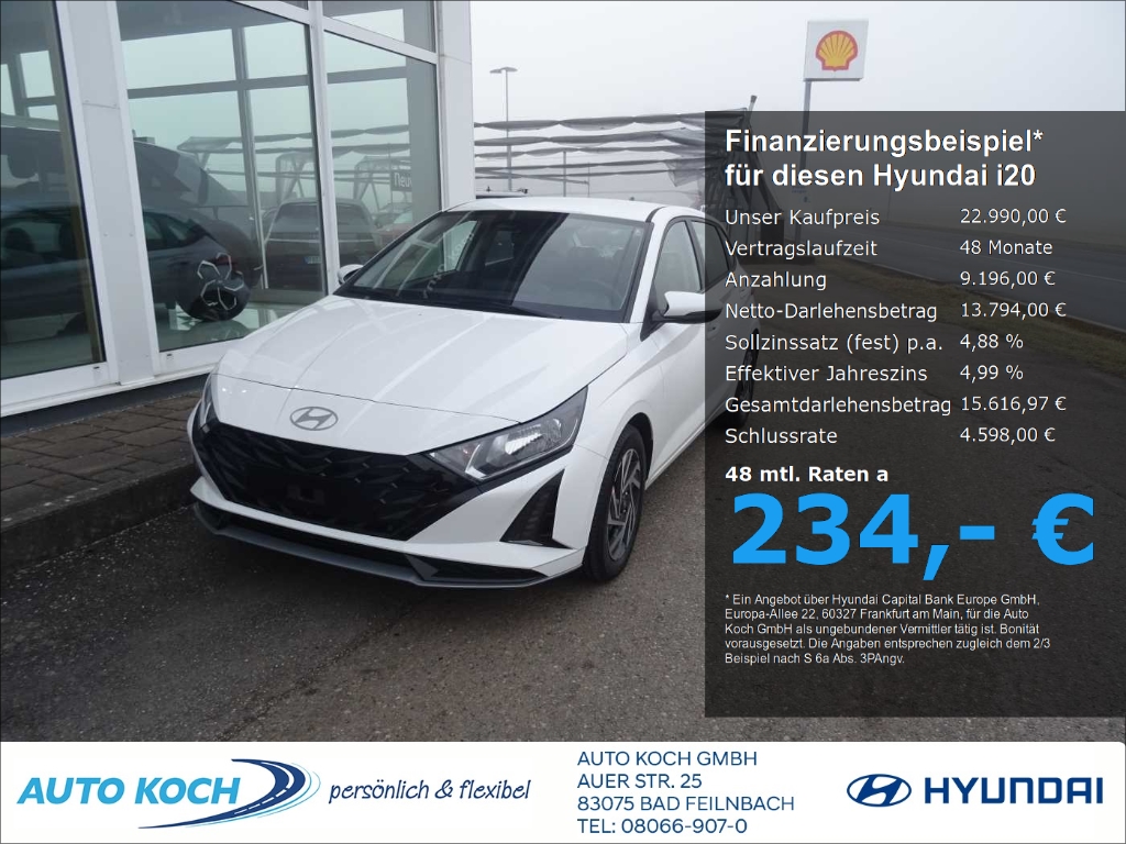 i20 1.0 T-GDI, Trend DCT Digitales Cockpit Apple CarPlay DAB Ambientebeleuchtung SHZ